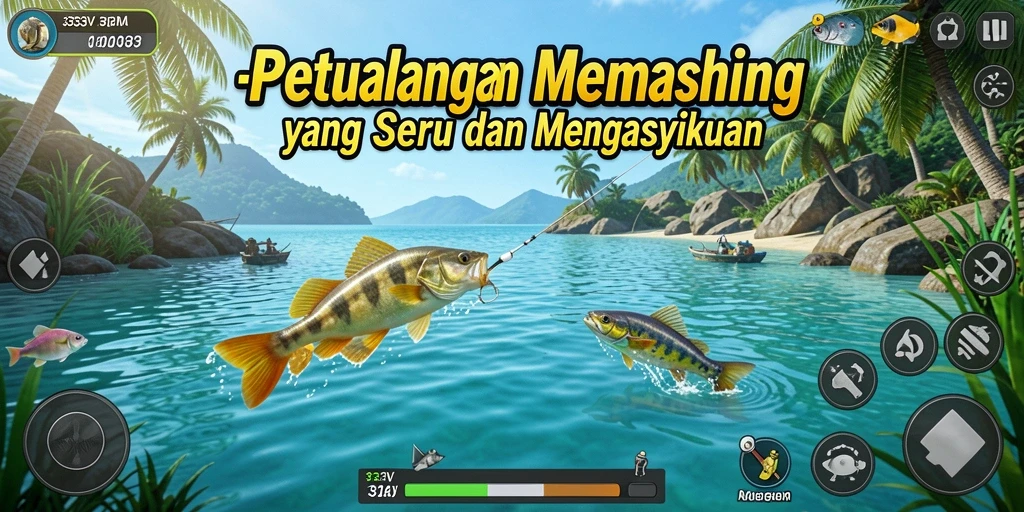 Tampilan gameplay 333V yang menarik saat memancing.