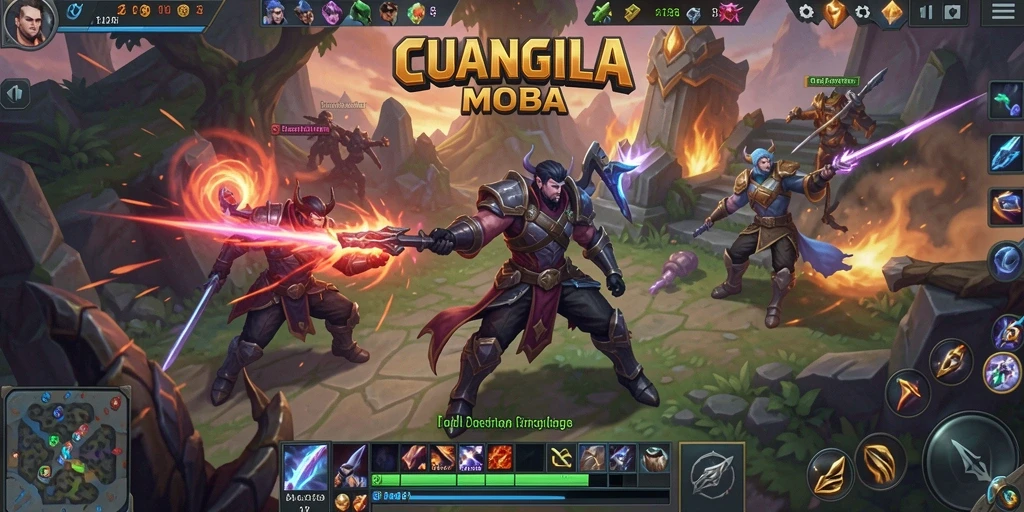 Gameplay seru CUANGILA dalam pertarungan MOBA.