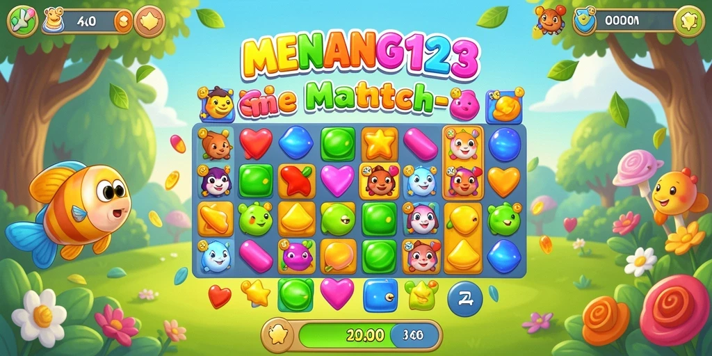 Tangkapan layar MENANG123 menampilkan aksi seru permainan Match-3.