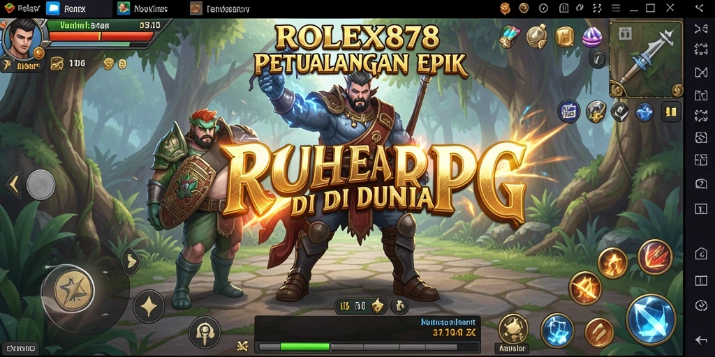 Screenshot gameplay ROLEX878 yang menampilkan pertempuran seru dan karakter unik.