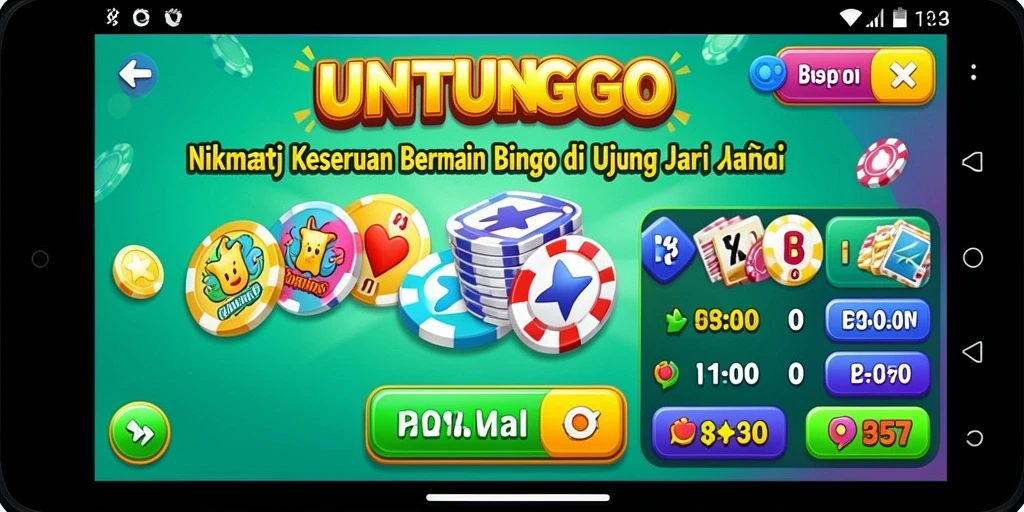 Screenshot utama UNTUNGGO menunjukkan keseruan gameplay Bingo yang dinamis.